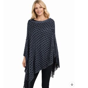 AMBOS Wool Blend Open Weave Kaftan Shawl Size M